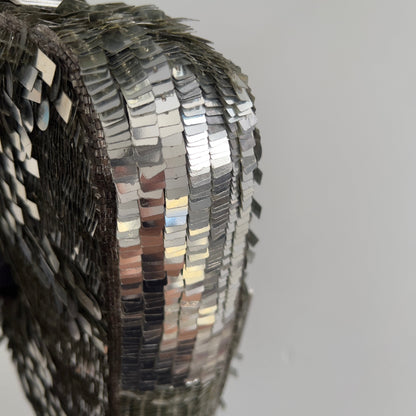 Vintage Fendi silver sequin baguette