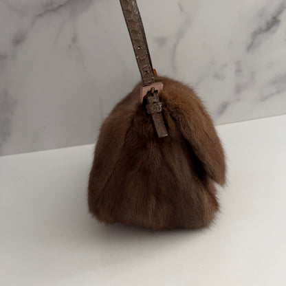 Fendi mini mamma size cute squirrel fur baguette