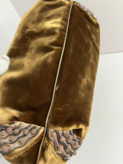 Fendi spy brown glitter leather handle bag