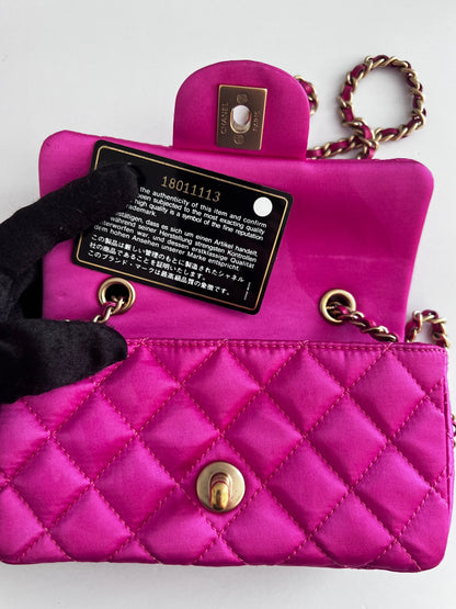 Vintage Chanel pink sequin mini flap bag