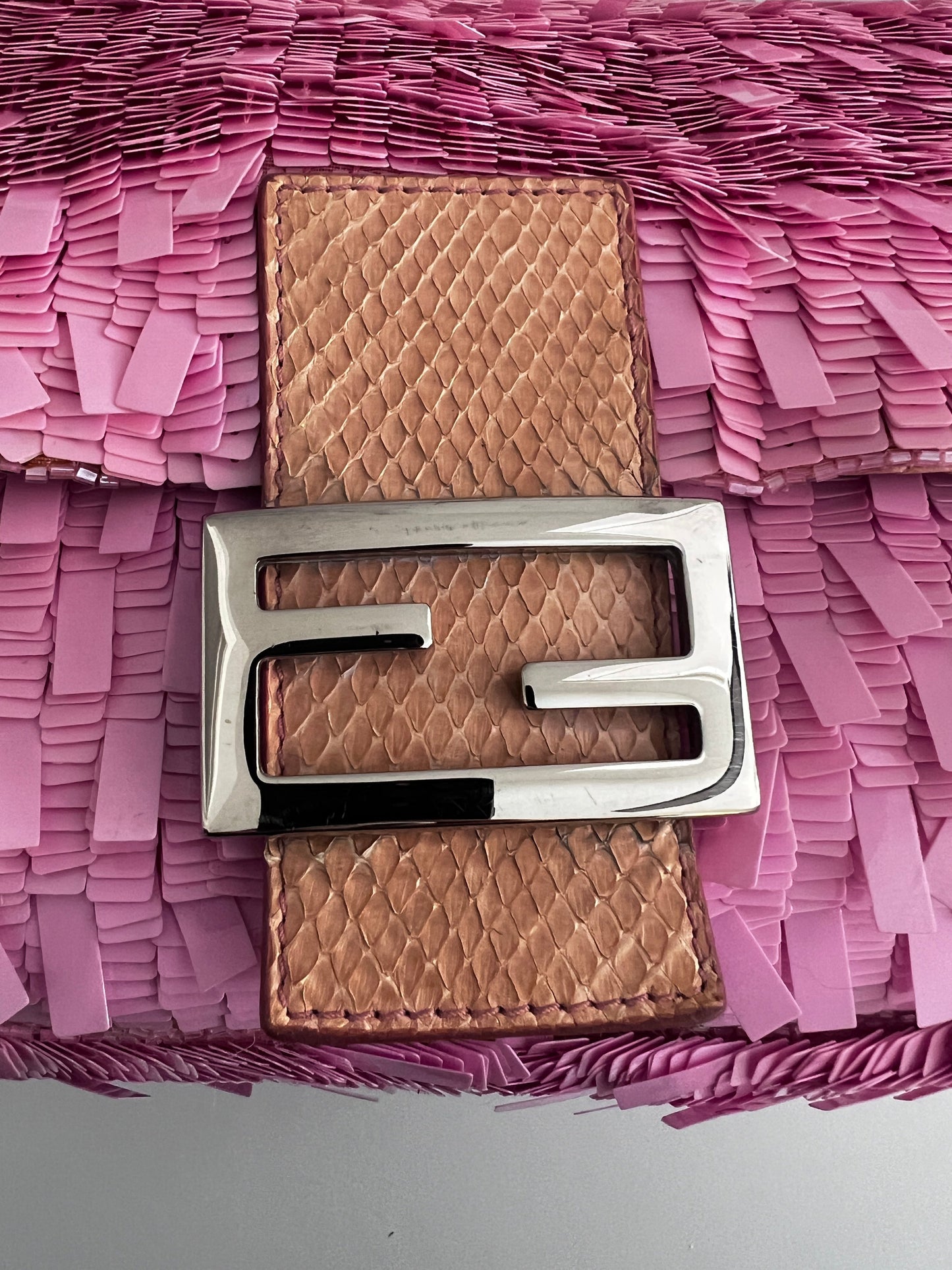 Fendi mamma size pink sequin baguette