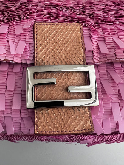 Fendi mamma size pink sequin baguette