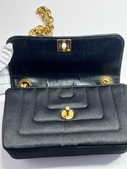 Vintage Chanel mini rectangular satin flap bag