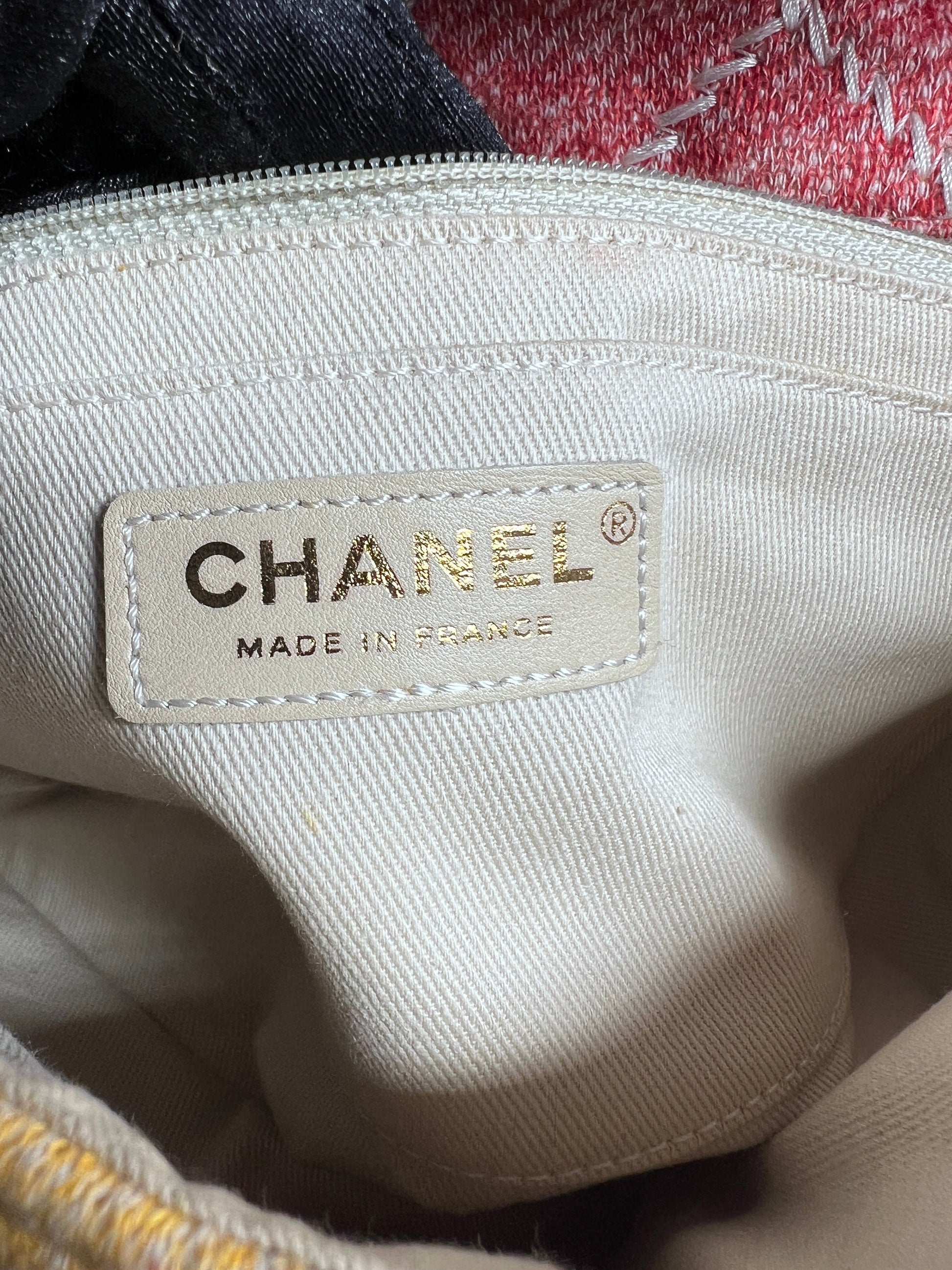 Chanel multi color cloth timeless cloth flap bag