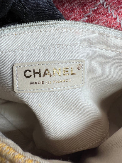 Chanel multi color cloth timeless cloth flap bag