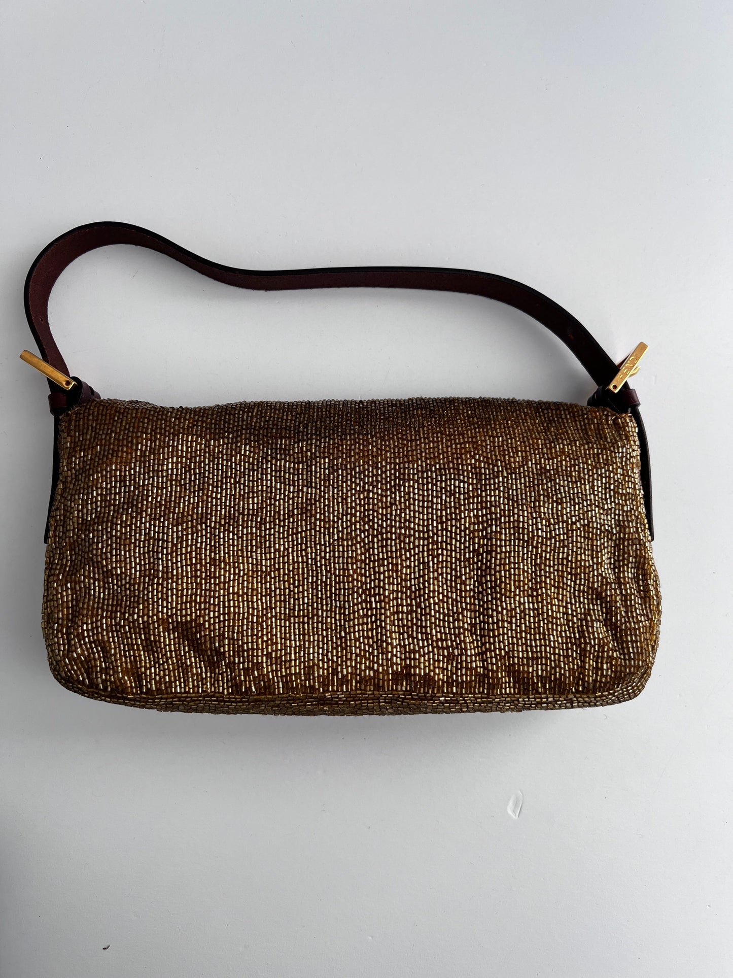 Fendi gold beaded baguette