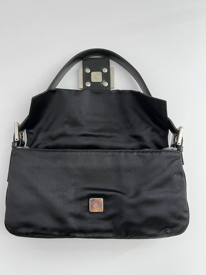 Vintage Fendi Black Satin baguette