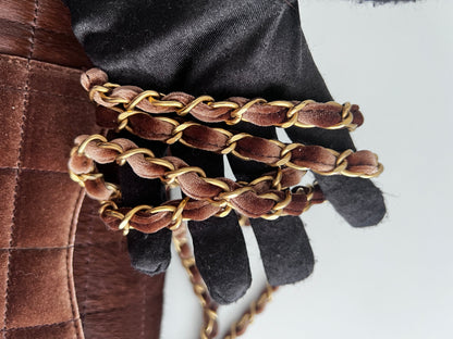 Chanel pony hair & velvet chocolate bar flap bag