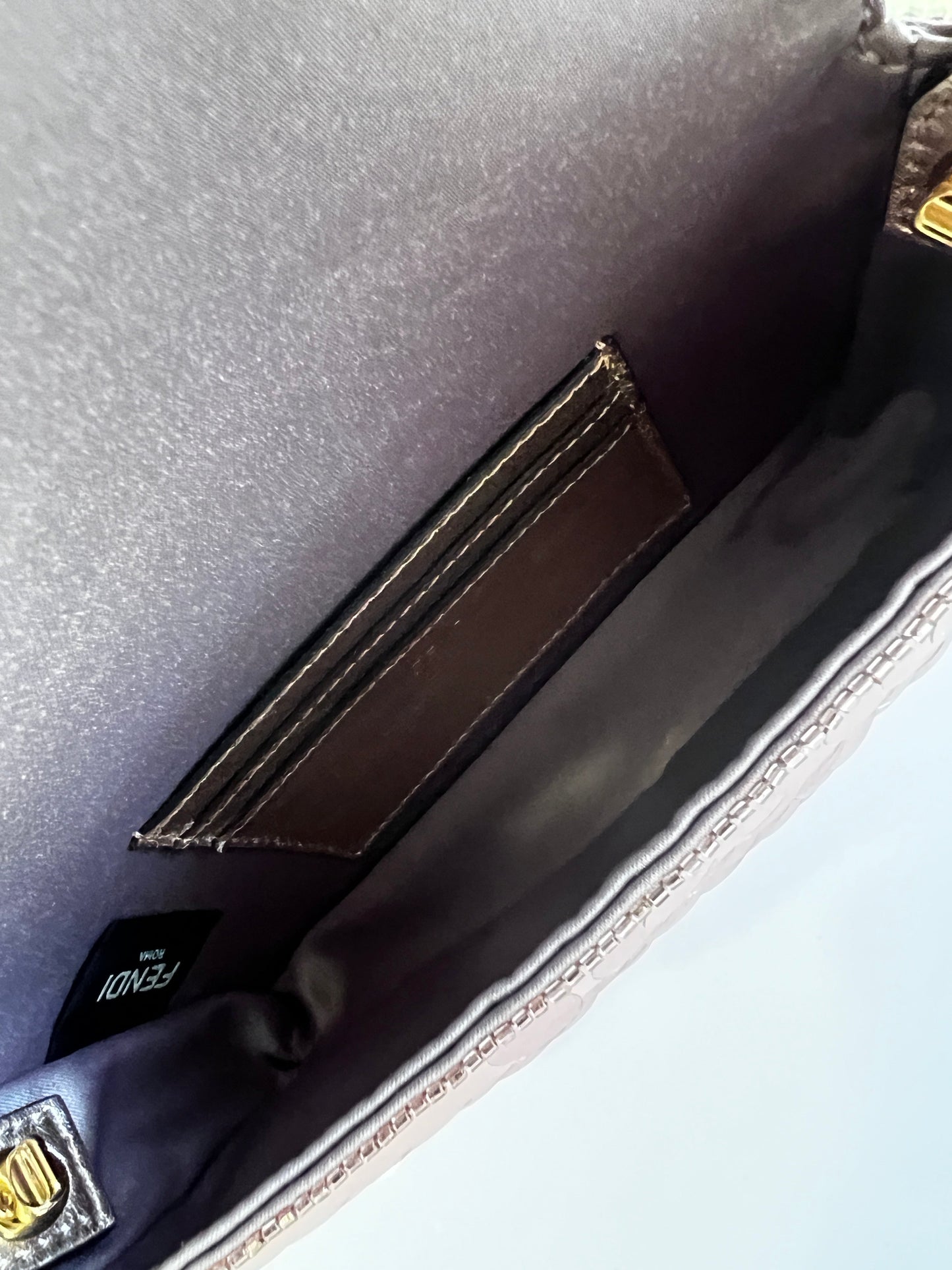 Fendi rose gold sequin mini baguette