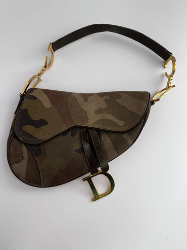 Vintage Dior Camo saddle bag( big size)