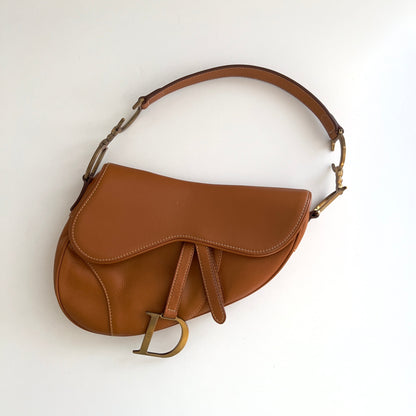 Dior Caramel Leather Saddle Bag