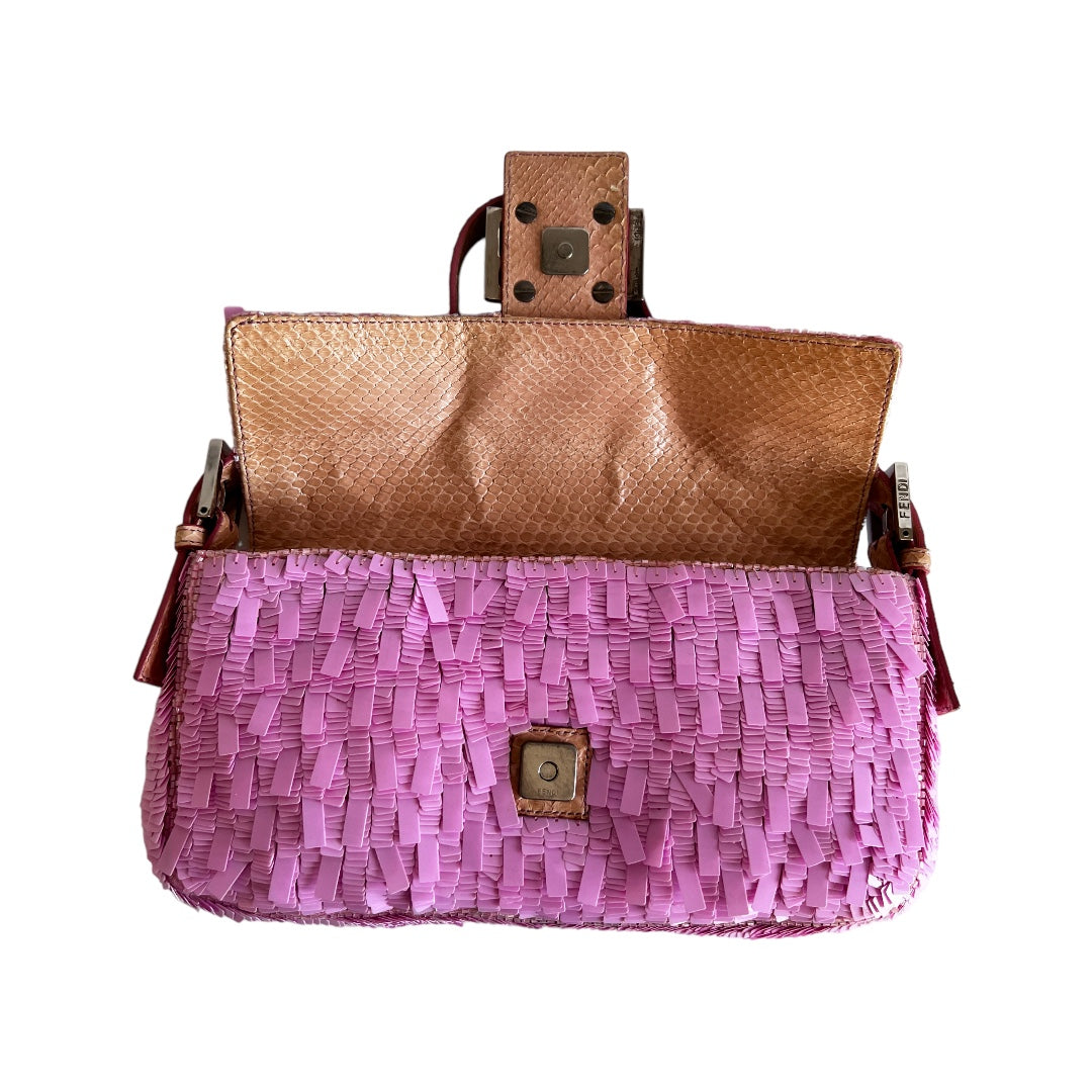 Vintage Fendi Pink Sequin Baguette