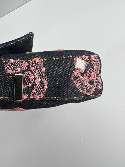 Fendi rose denim baguette