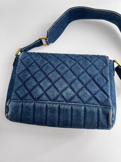 Vintage Chanel denim falp bag