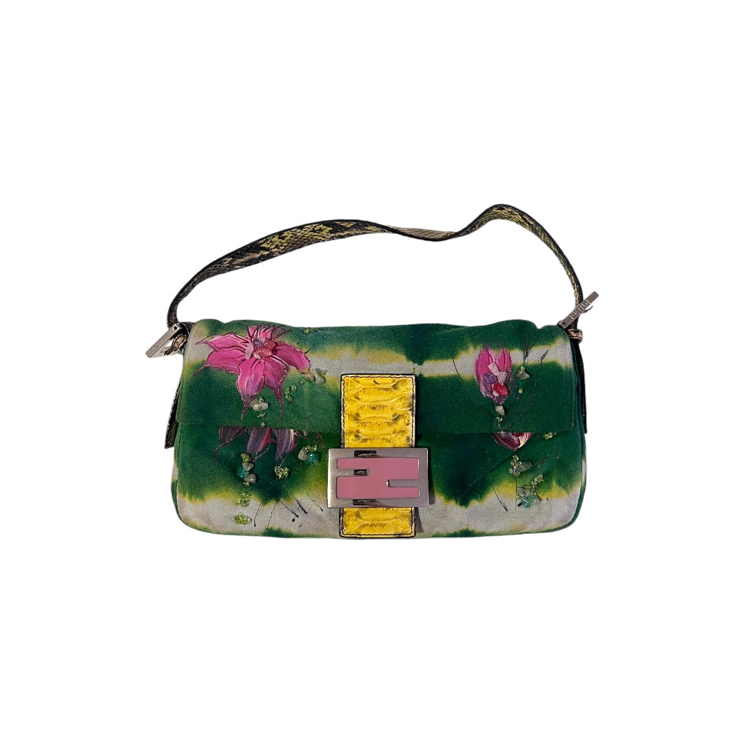 Fendi Fendi floral beaded baguette