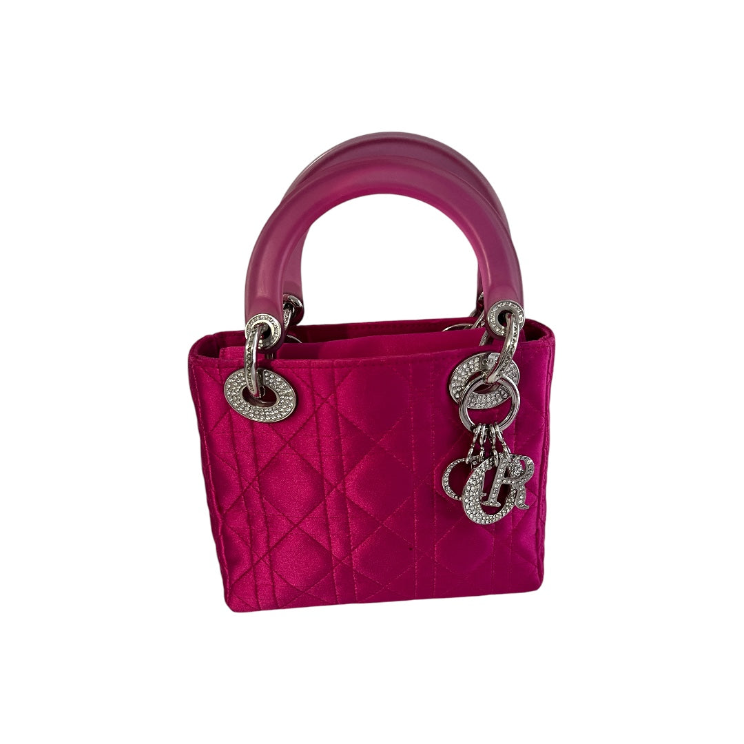 Dior Vintage Lady Dior pink satin mini handle bag