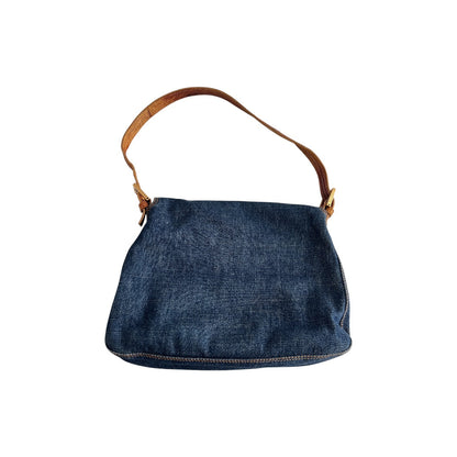 Fendi mamma lizard denim baguette