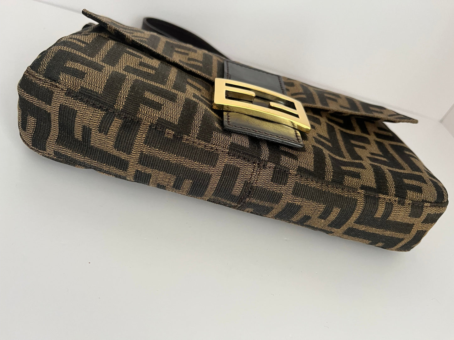 Fendi baguette FF gold hardware shoulder bag