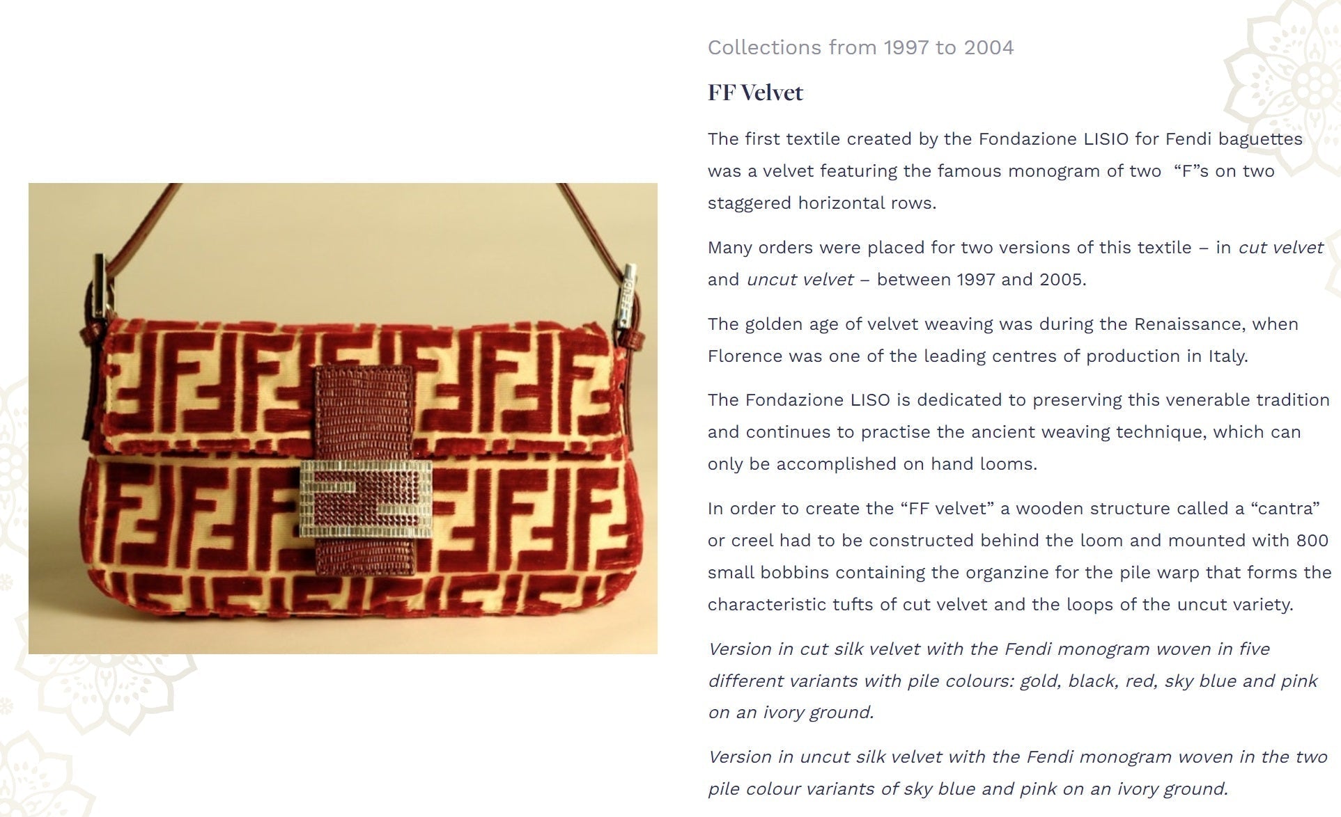 Extremely rare fendi red silk velvet baguette from 1997 by lisio