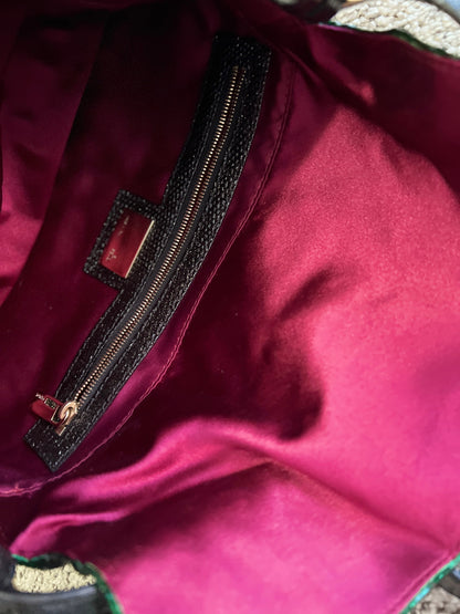 Fendi green beaded baguette