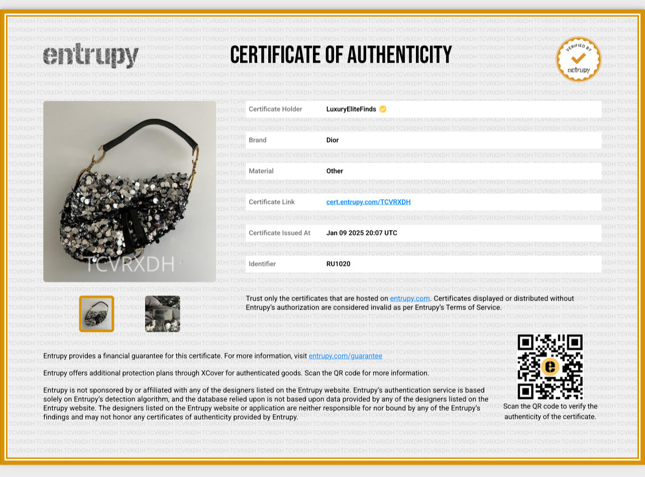 Dior silver sequin saddle bag