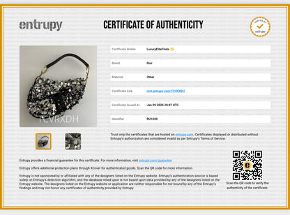 Dior silver sequin saddle bag