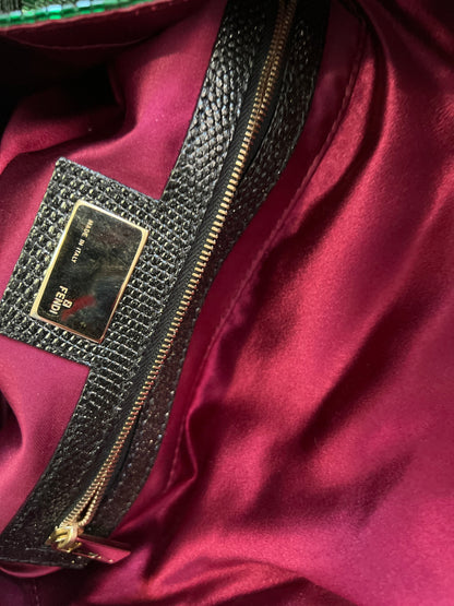 Fendi green beaded baguette