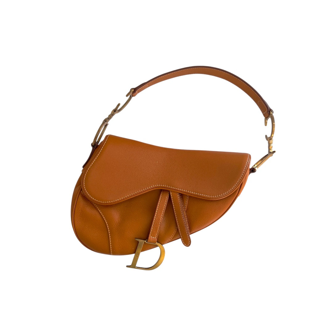 Dior Caramel Leather Saddle Bag