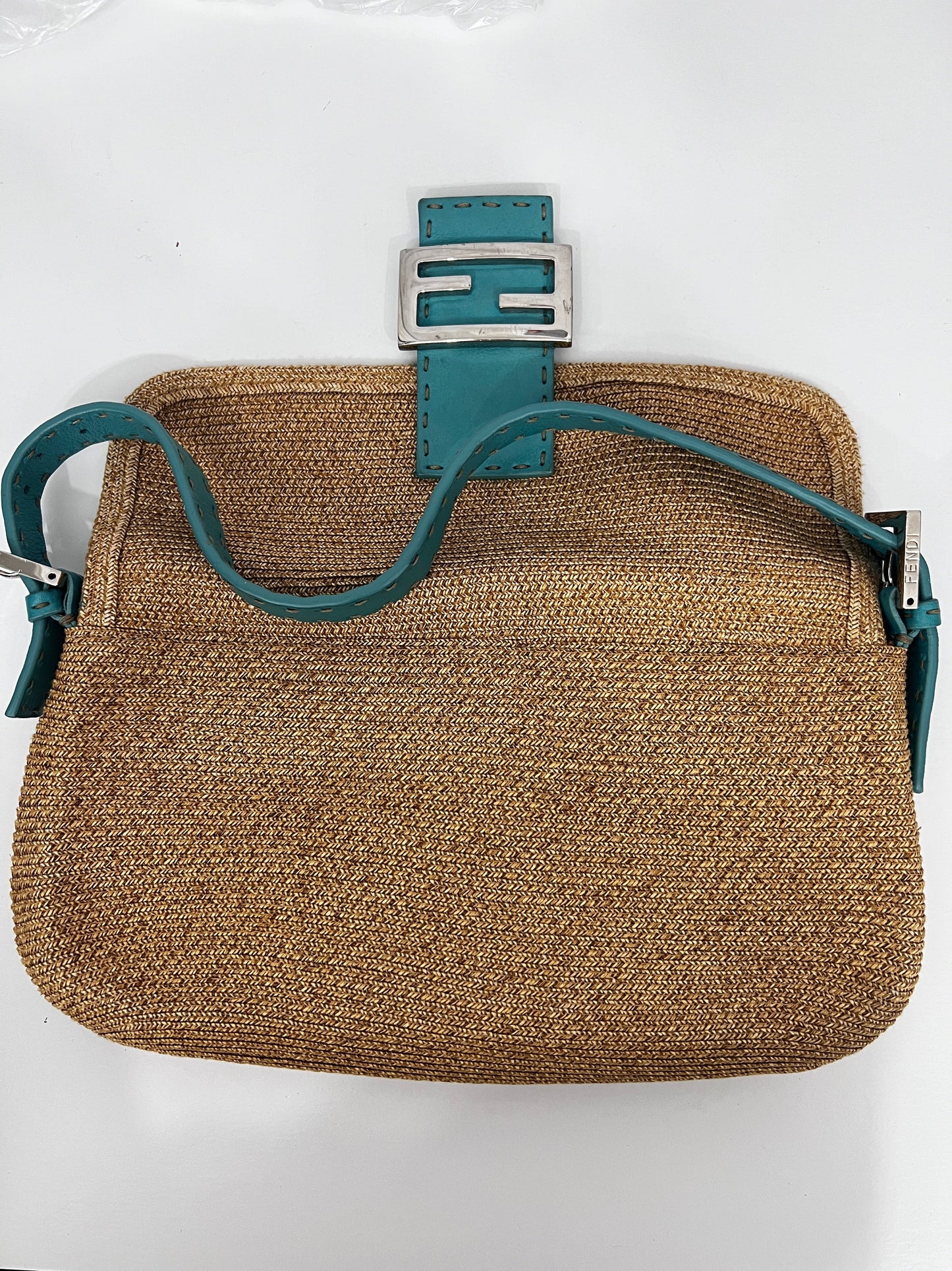 Pre-Owned Fendi selleria raffia baguette