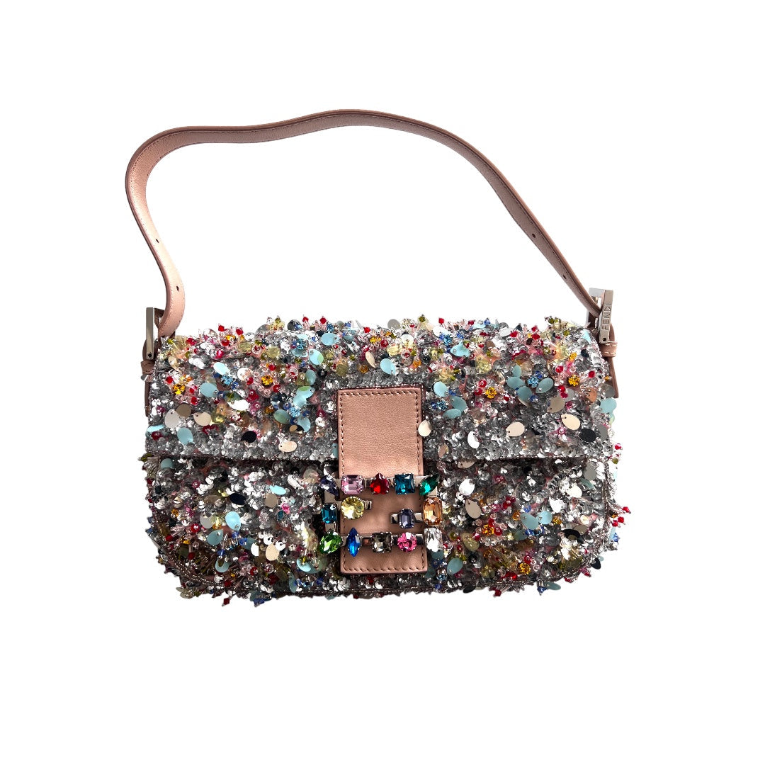 Fendi Rare Fendi multicolored diamond and sequin baguette