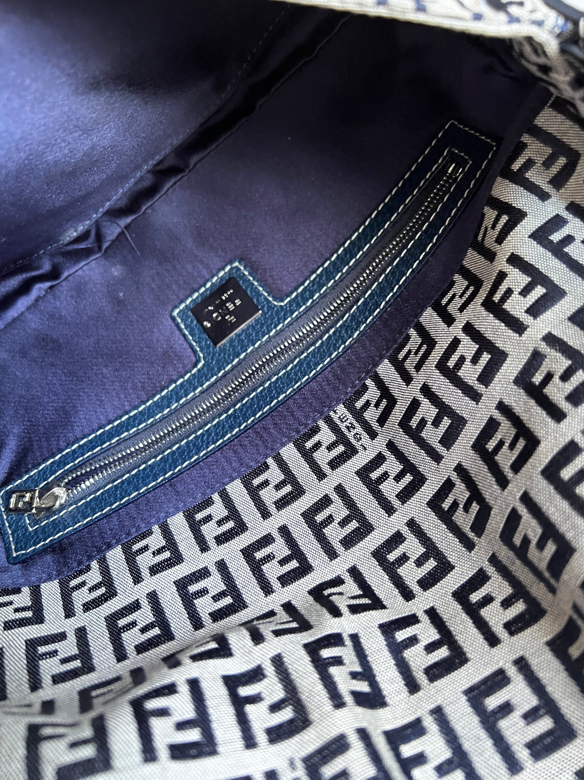 Vintage Fendi rhinestone zucca baguette