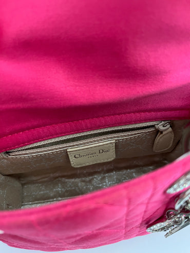 Dior Vintage Lady Dior pink satin mini handle bag
