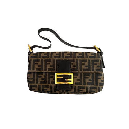 Fendi baguette FF gold hardware shoulder bag