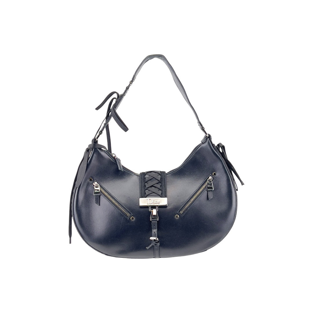 Dior Vintage Dior Black leather admit bag