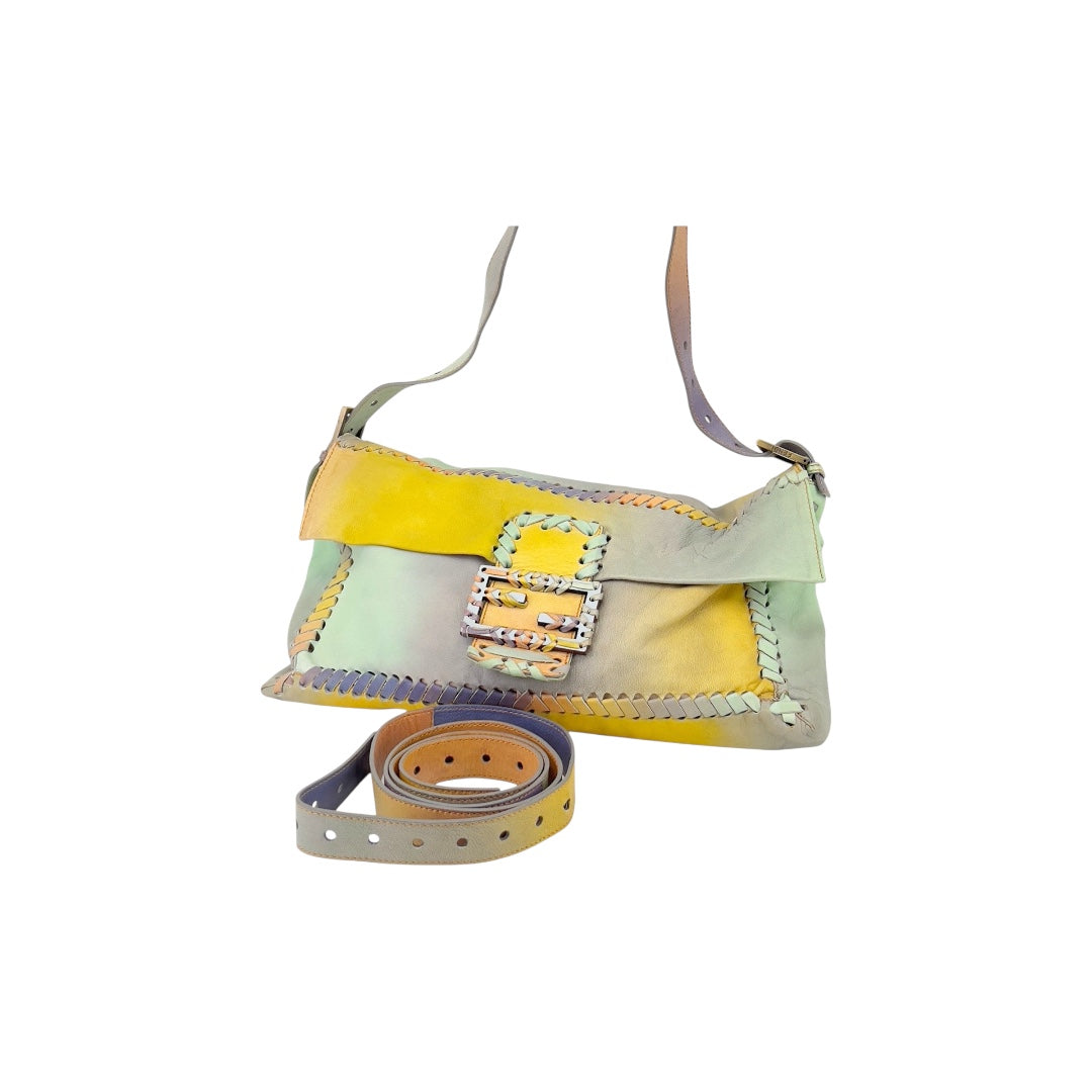 Fendi Fendi rainbow XXL leather baguette