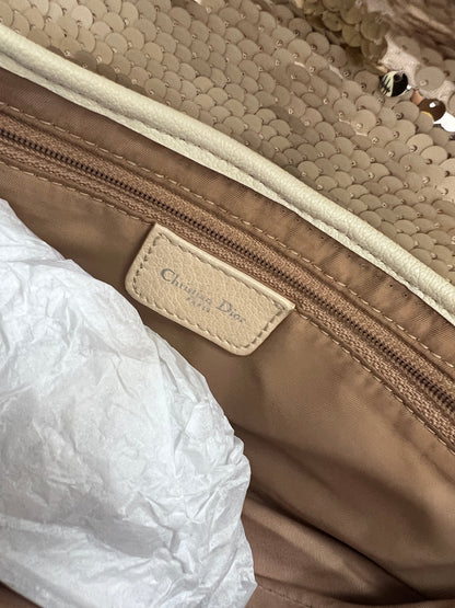 Vintage Dior cream reversible sequin saddle bag(Matte/radiate)