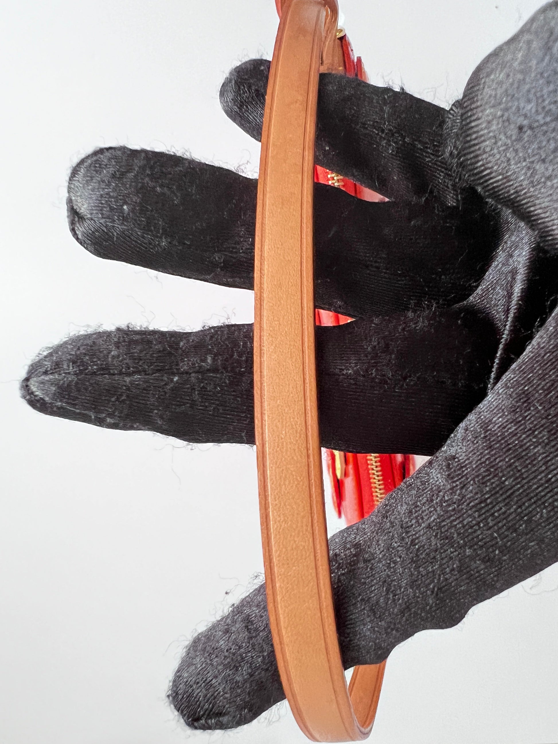 NWOT! Louis Vuitton Orange Sunset Monogram Vernis Lexington Fleurs Pochette Bag