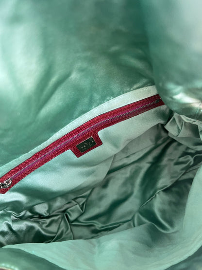 Fendi mamma size deep ocean beaded baguette