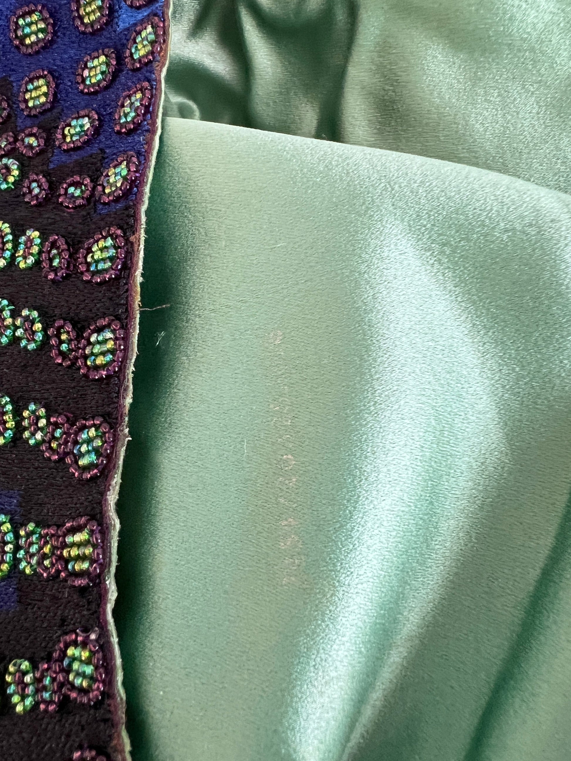 Fendi mamma size deep ocean beaded baguette