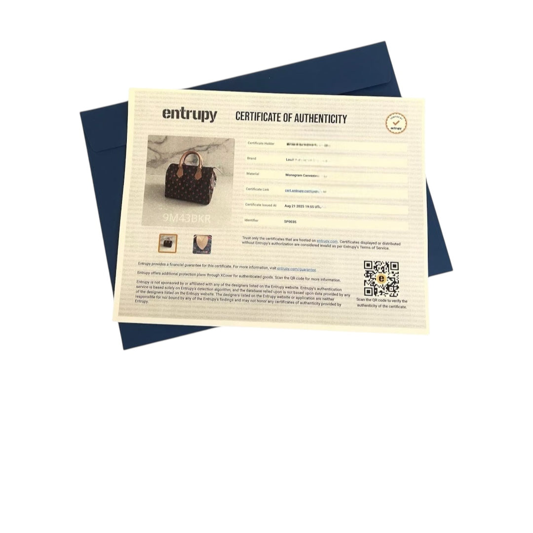 Authentication Certificate Entrupy Authentication Certificate