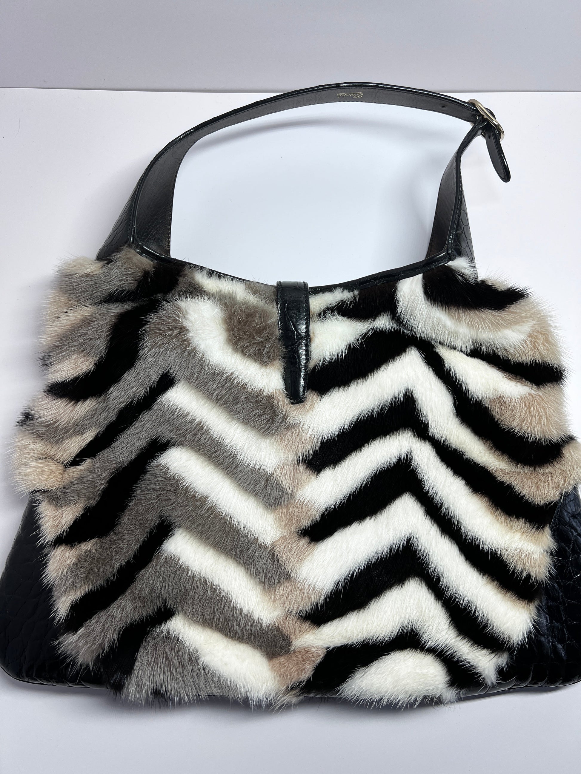 Vintage Gucci mink Crocodile big Jackie bag