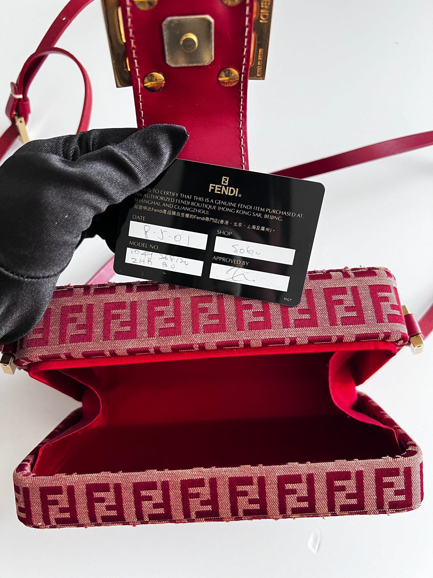 Fendi Vintage zucchino red box crossbody bag