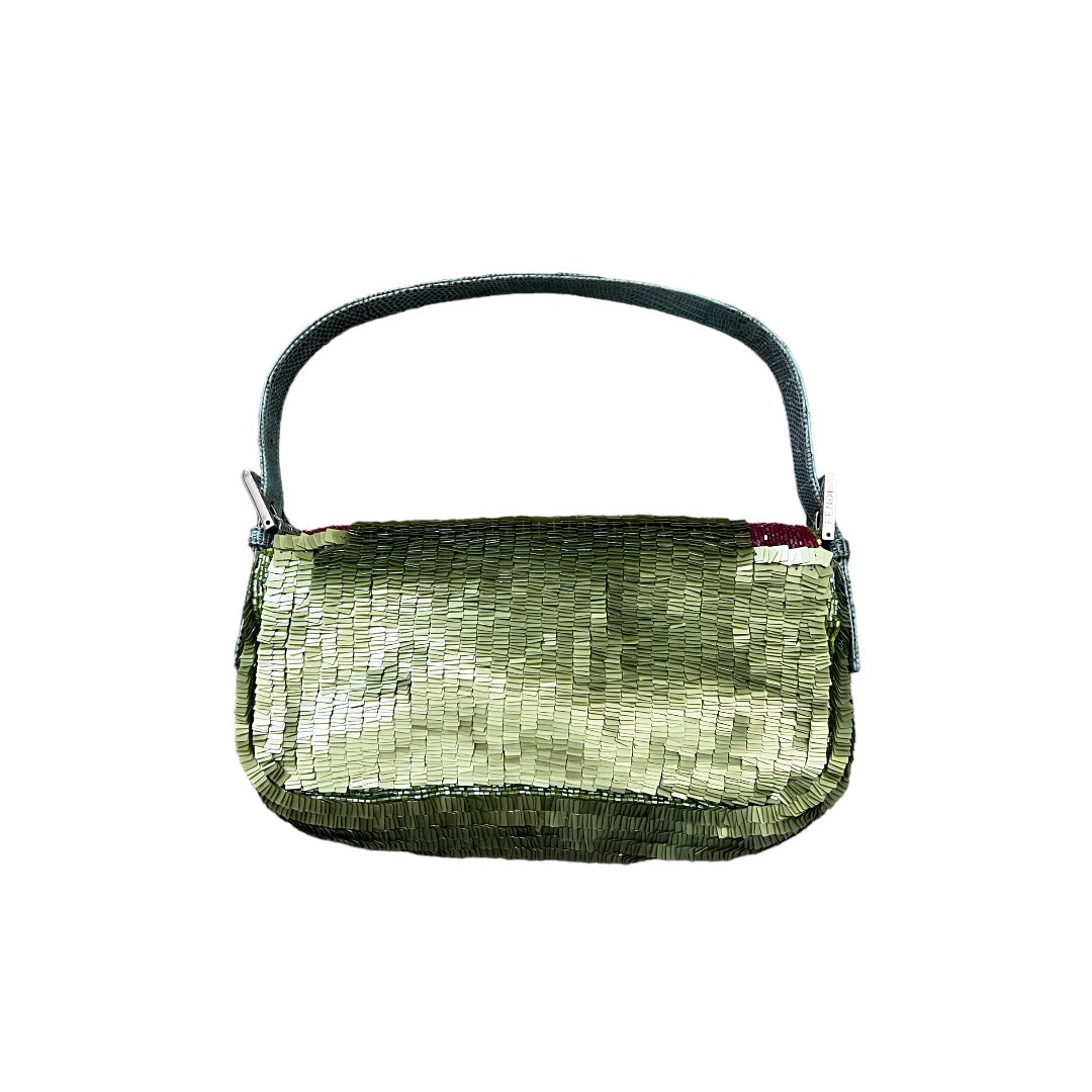 Vintage Fendi green sequin with red stripes. Very rare