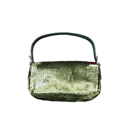 Vintage Fendi green sequin with red stripes. Very rare