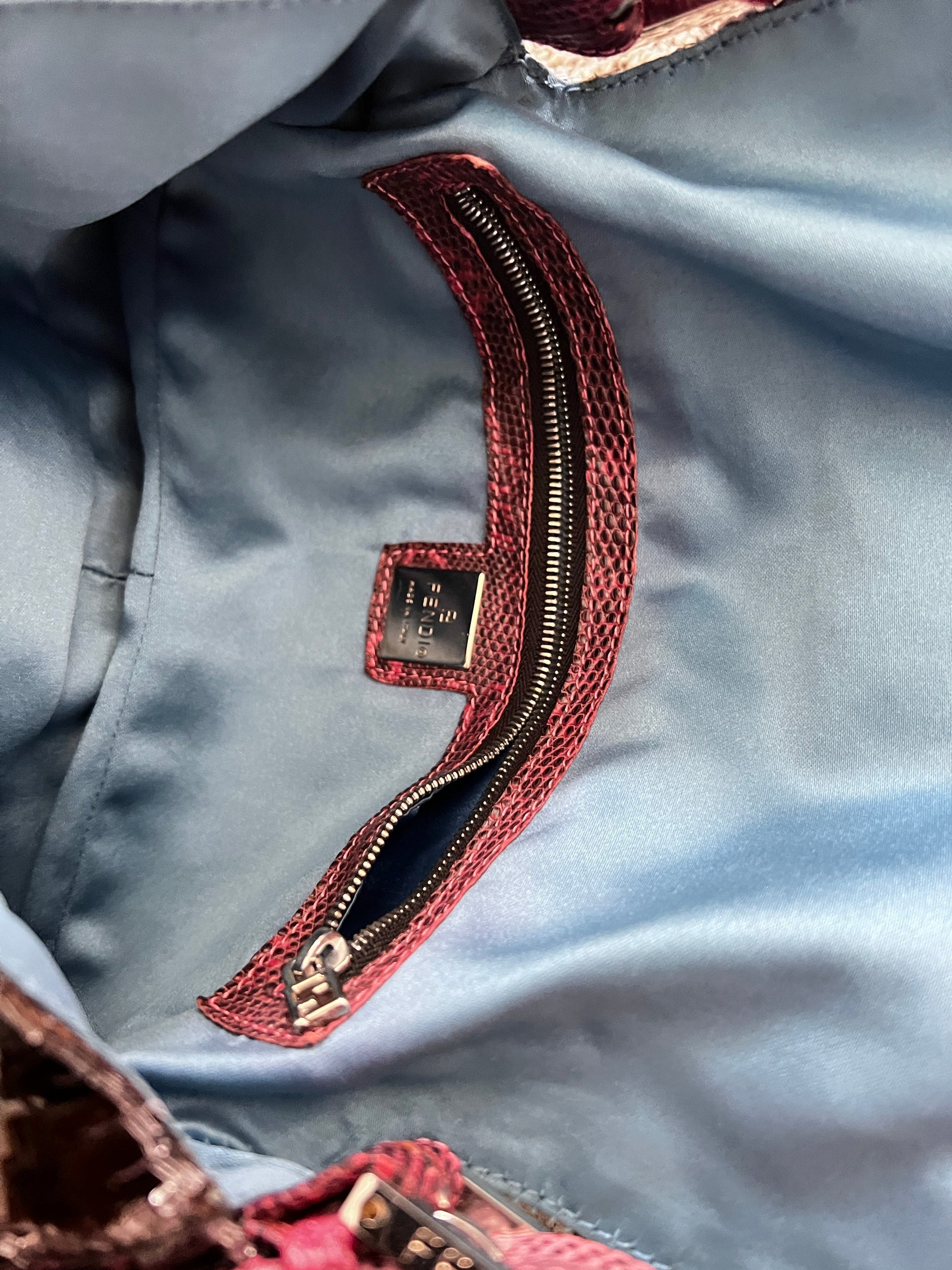 Vintage Fendi brown sequin with blue stripes