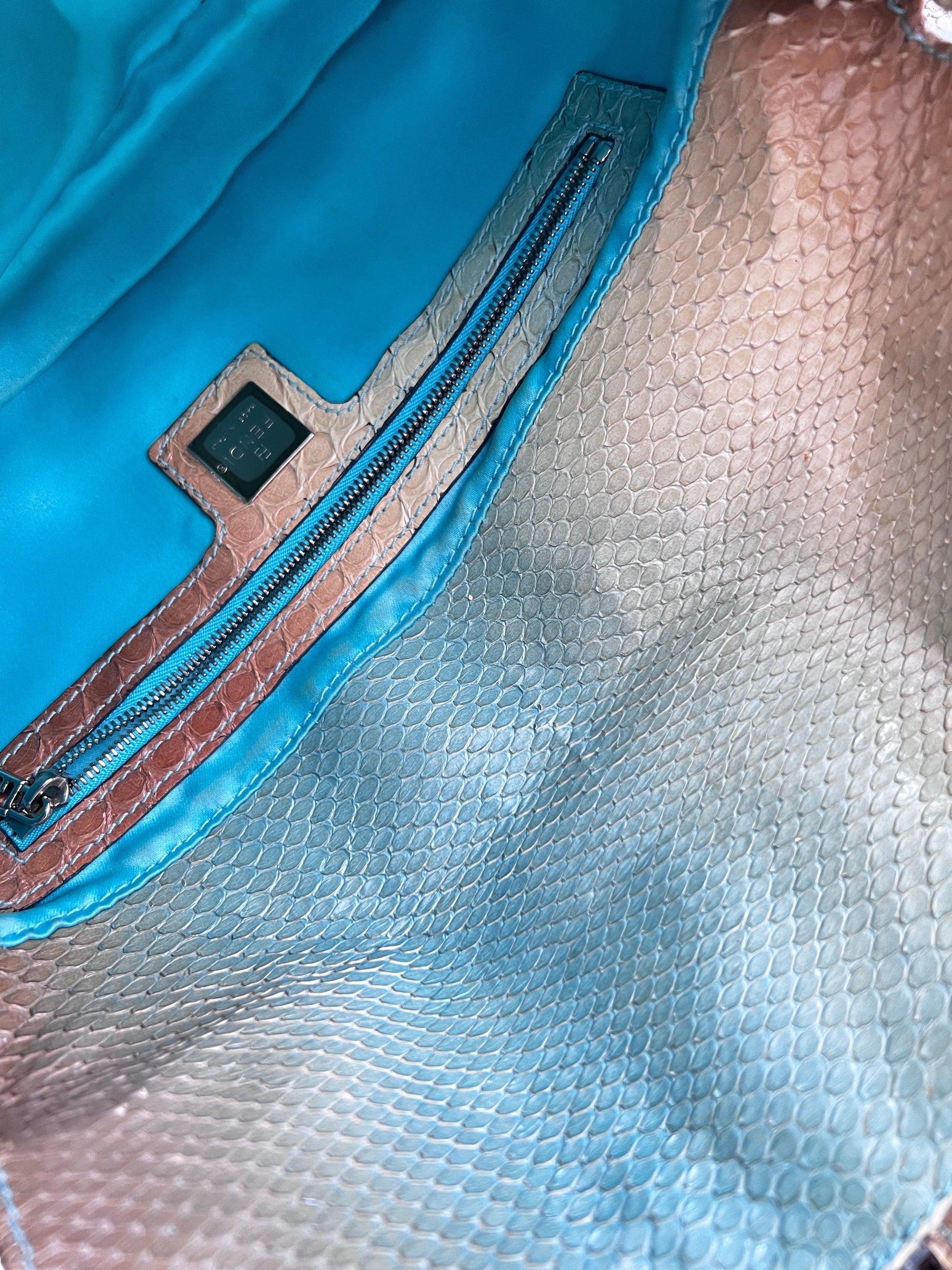 Fendi Vintage shimmering green sequin baguette