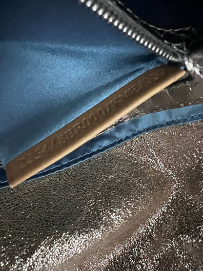 Fendi shinning golden trimmed ostrich feet skin with crystal buckle