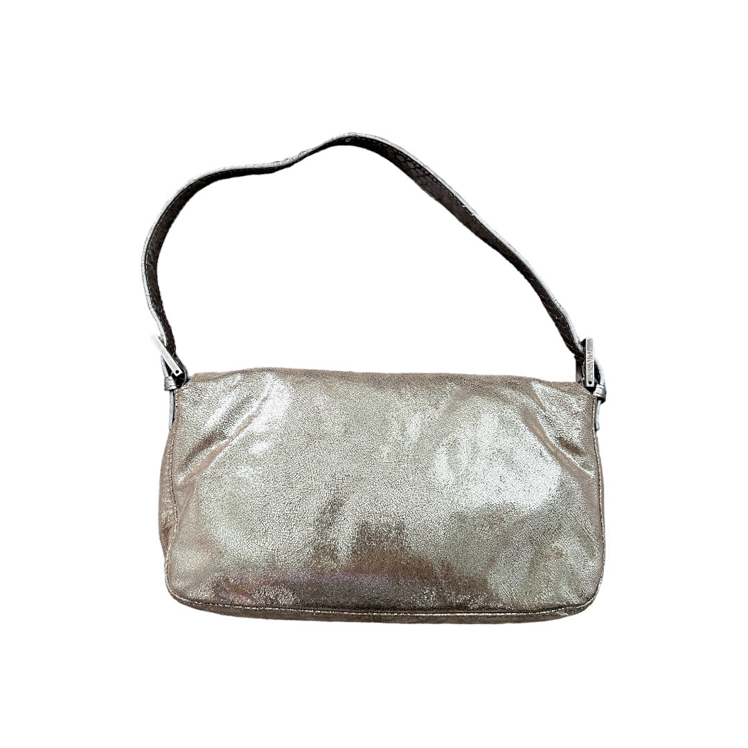 Fendi shinning golden trimmed ostrich feet skin with crystal buckle