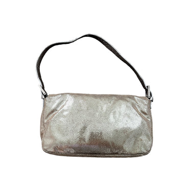 Fendi shinning golden trimmed ostrich feet skin with crystal buckle