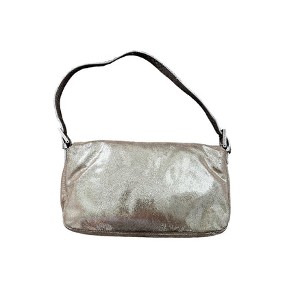 Fendi shinning golden trimmed ostrich feet skin with crystal buckle